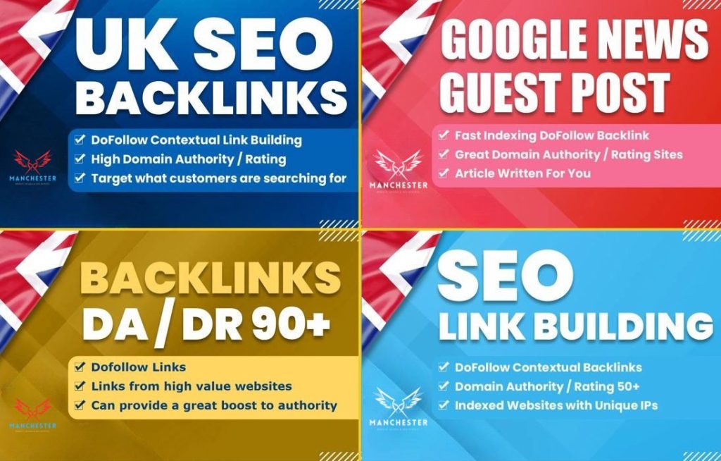 Quality backlink services for SEO in Manchester, UK.